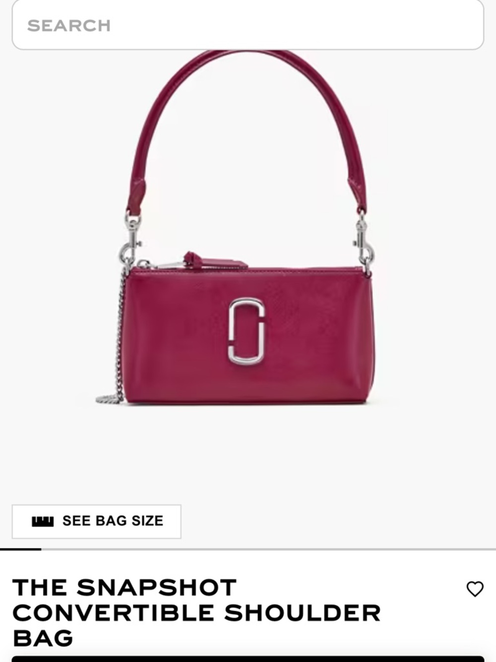 Marc Jacobs The Snapshot Convertible Shoulder Bag - Red